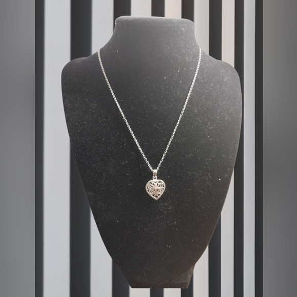Luchies Luxuries Other - (SOLD) 925 Sterling Silver Filigree Cross Heart Pendant